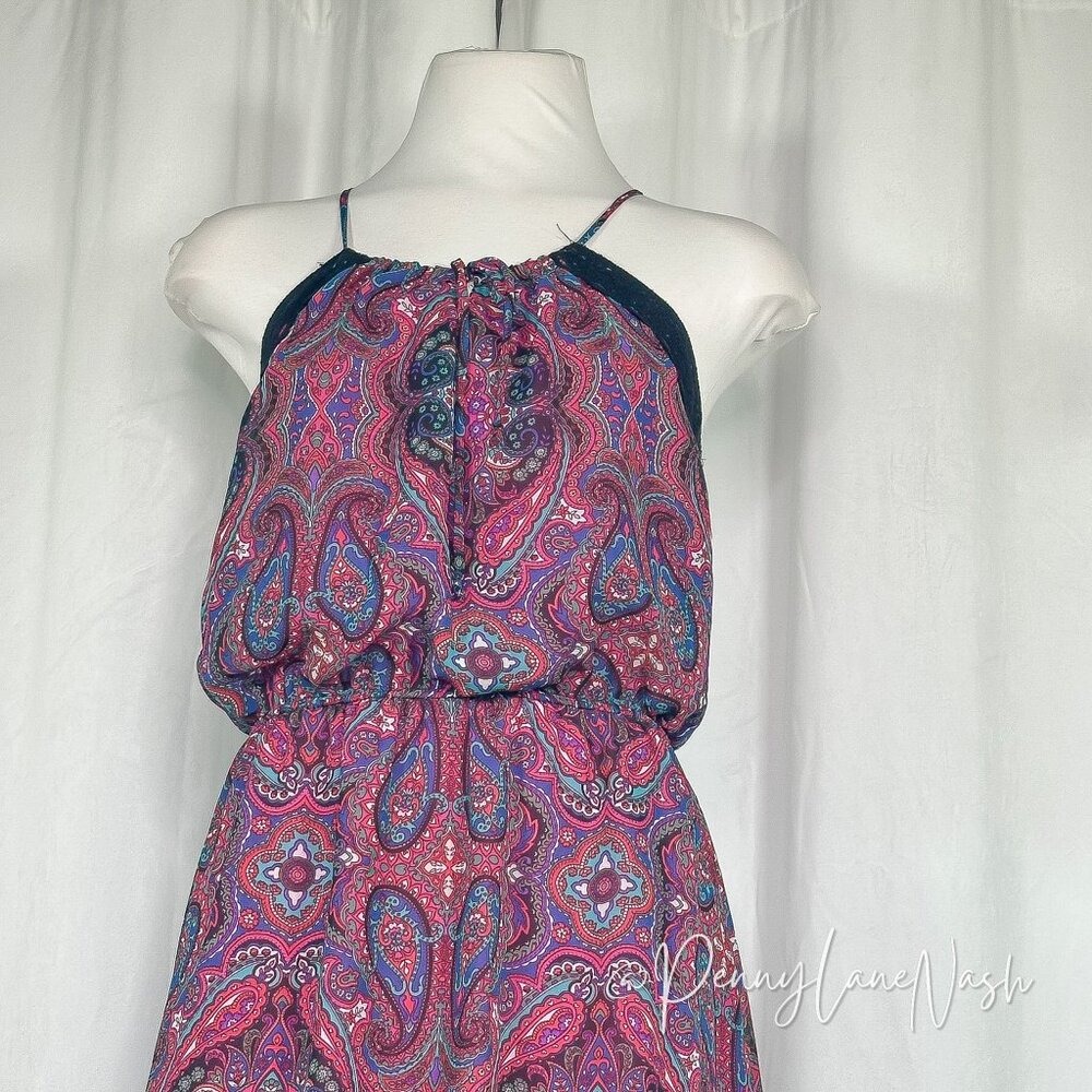 L8ter Paisley Blouson Halter Maxi Dress - Picture 8 of 11